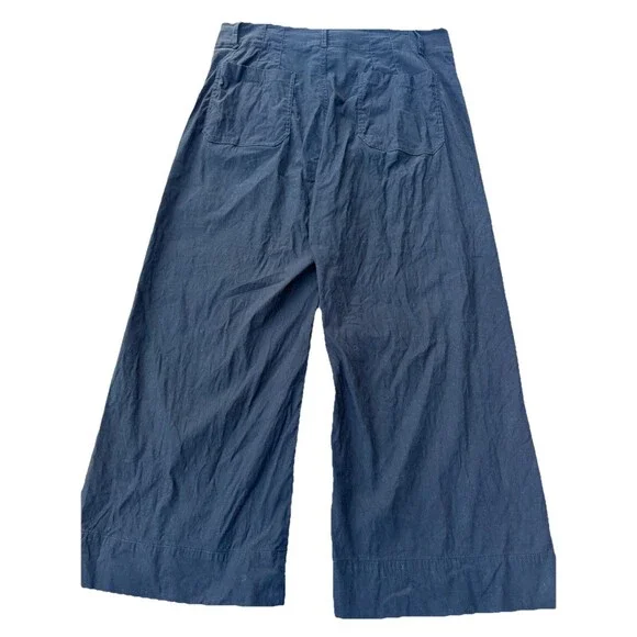 Maeve Pants Womens 34 Black Linen Blend The Colette High Rise Wide Leg Trousers - Picture 4 of 13